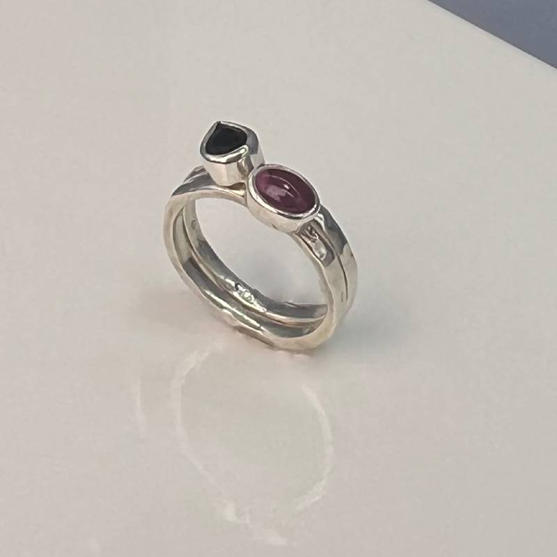 Silver Rings with Sapphire and Ruby – Elegant Combination.