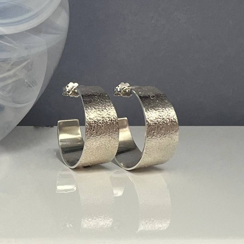 Χειροποίητα Σκουλαρίκια Κρίκοι από Ασήμι 925°– Σειρά Fire