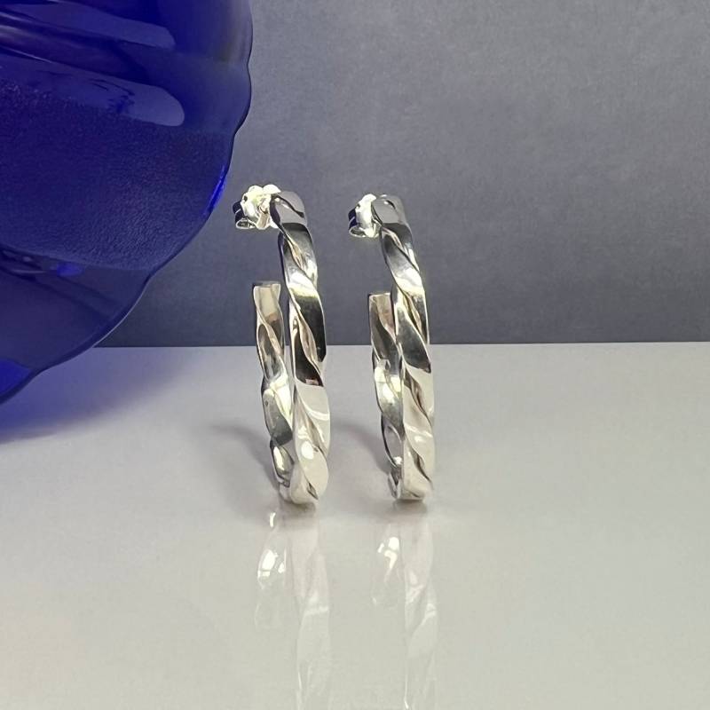 Χειροποίητα Σκουλαρίκια Κρίκοι από Ασήμι 925°– Σειρά Lines