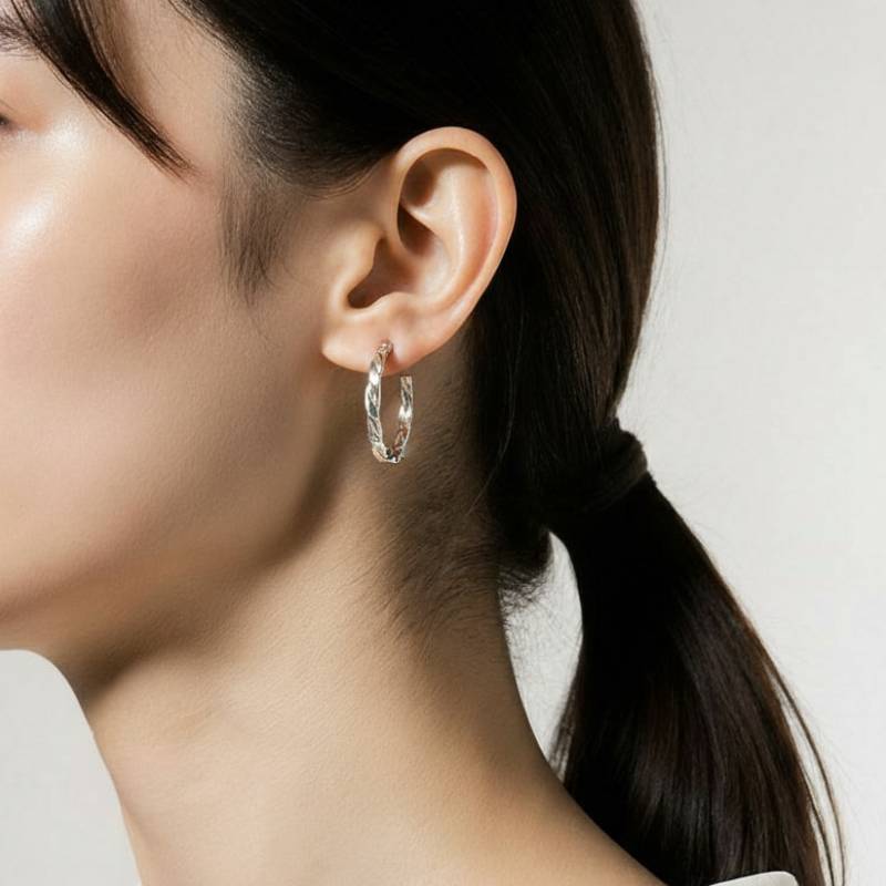 Χειροποίητα Σκουλαρίκια Κρίκοι από Ασήμι 925°– Σειρά Lines