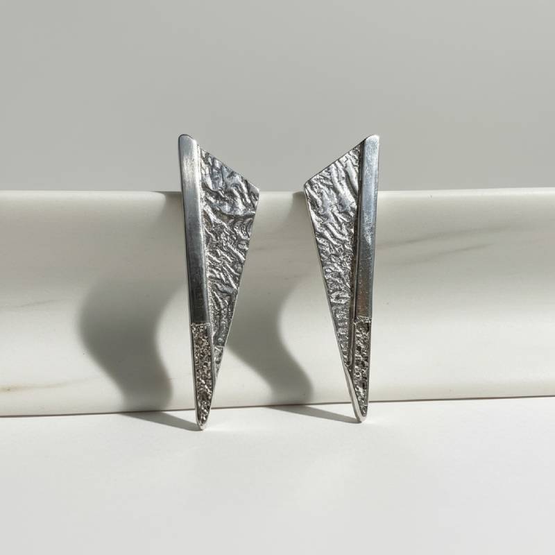 Χειροποίητα, ασημένια 925°, σκουλαρίκια από την σειρά fire.