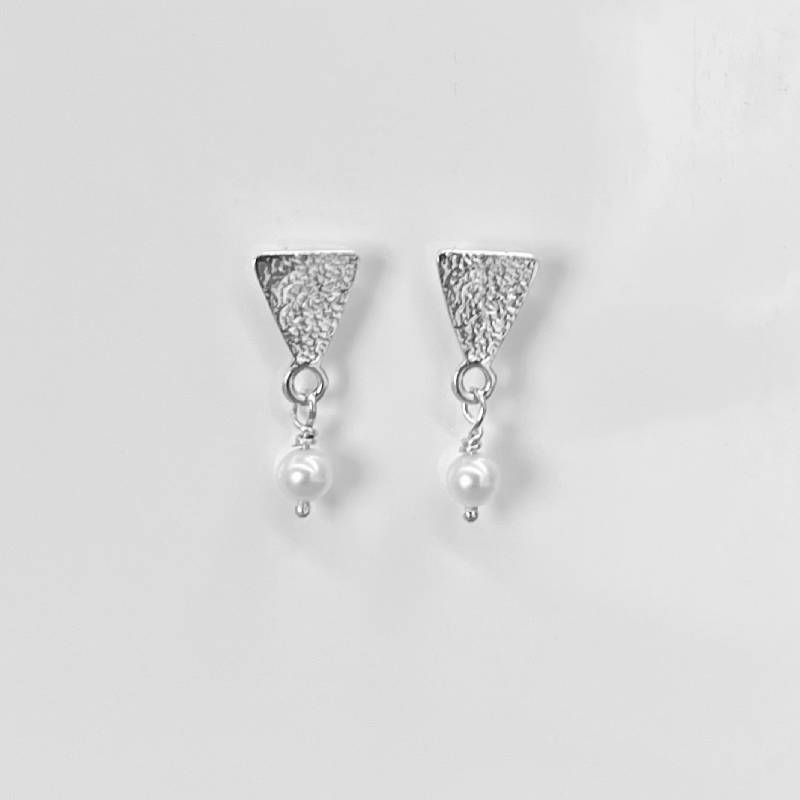 Χειροποίητα Ασημένια 925° Σκουλαρίκια “Fire & Pearl” – Chrisohou Jewelry
