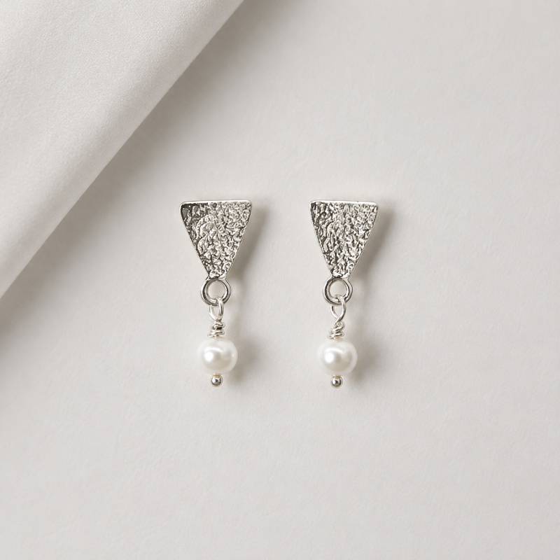 Χειροποίητα Ασημένια 925° Σκουλαρίκια “Fire & Pearl” – Chrisohou Jewelry
