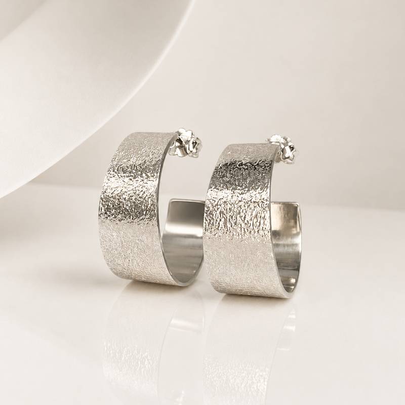 Handmade Silver 925° Hoop Earrings – Fire Collection