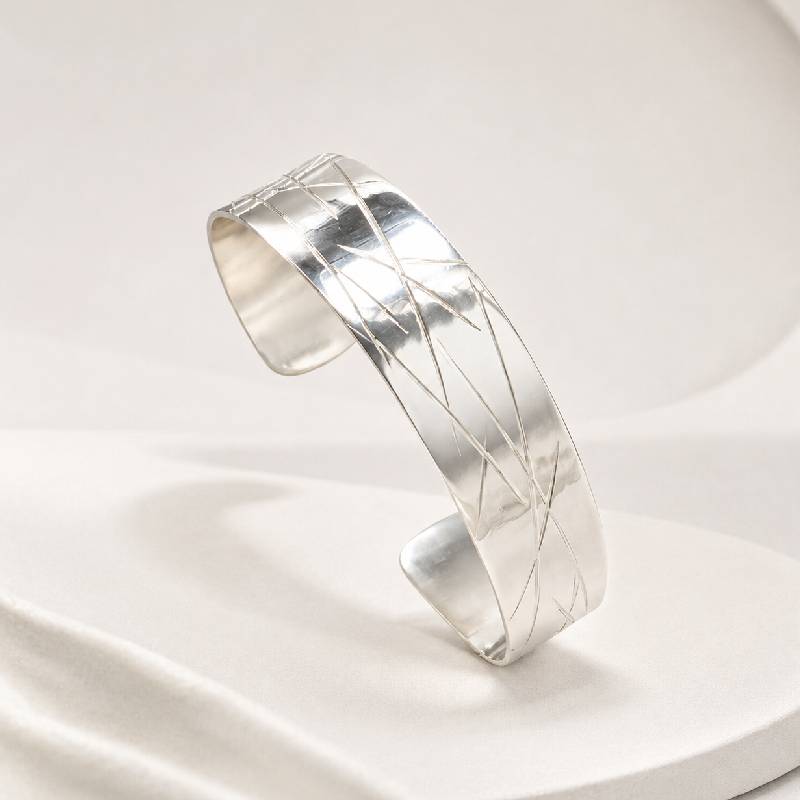 #MariaChrisohouJewelry Χειροποίητο, ασημένιο 925°, βραχιόλι από την σειρά lines.Geometric Design


