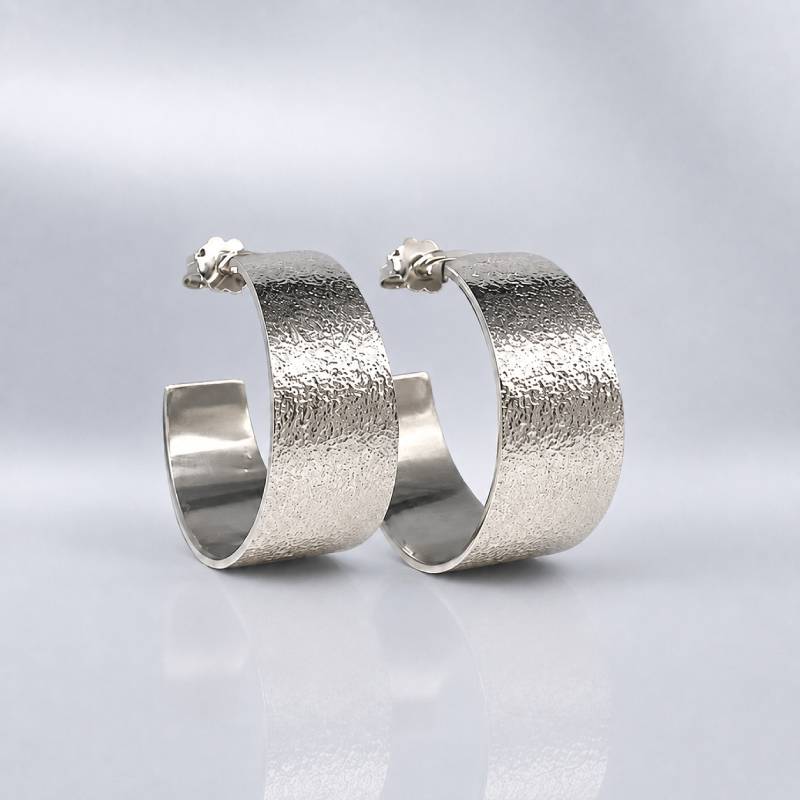 Handmade Silver 925° Hoop Earrings – Fire Collection