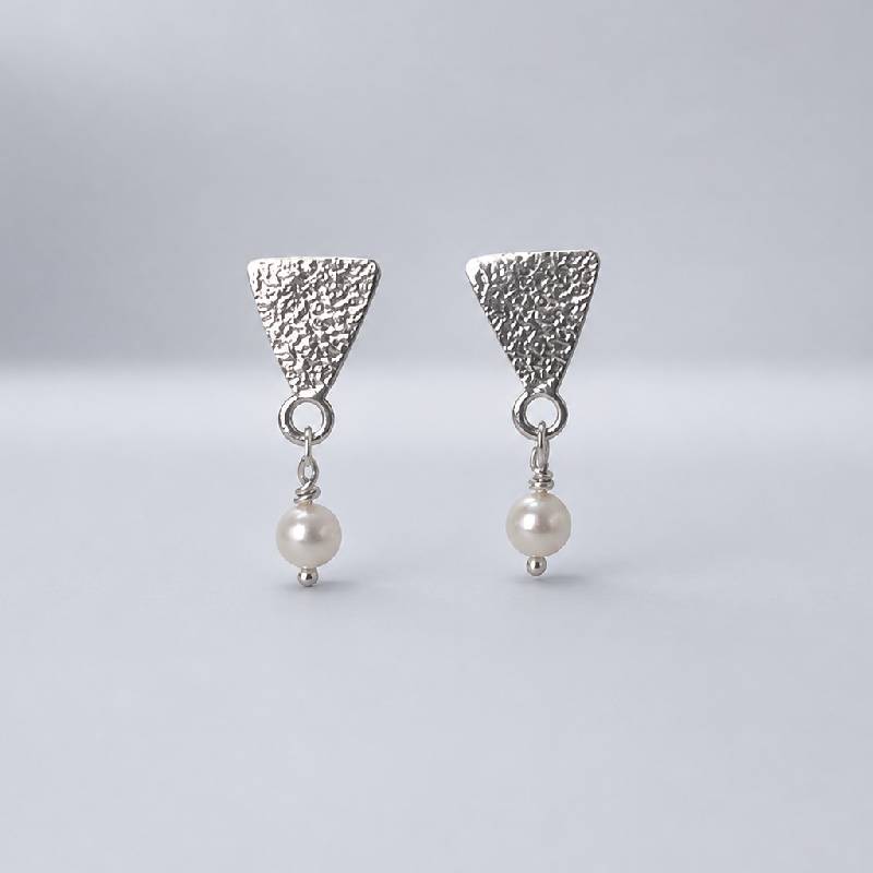 Χειροποίητα Ασημένια 925° Σκουλαρίκια “Fire & Pearl” – Chrisohou Jewelry
